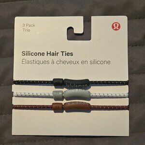 NWT Lululemon Silicone Hair Ties *3 Pack - Black/White/Dark Brown